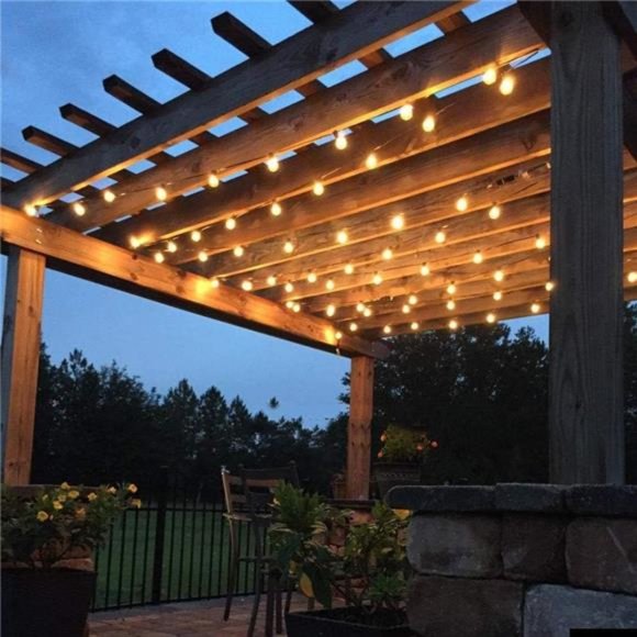 Outdoor String Lights 25Ft Globe Patio Lighting Waterproof G40 Bulbs for Outside - Picture 5 of 6